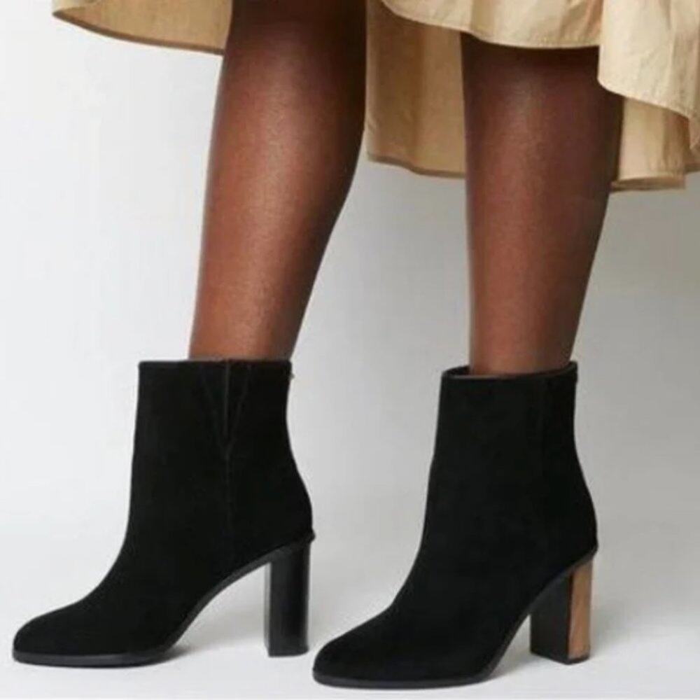 NEW Ted Baker Orbida Suede Leather Ankle Boots Black 40 9.5